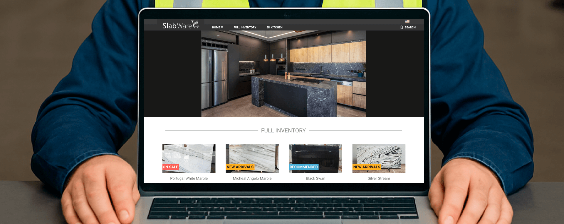 Laptop showing website
